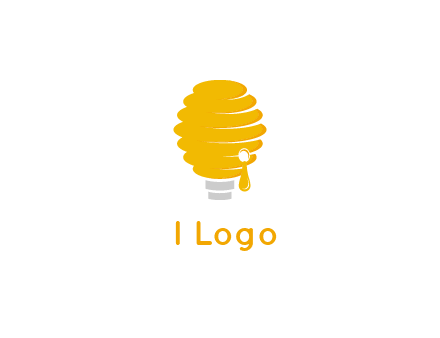 light bulb shaped like a beehive logo