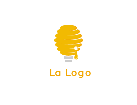 light bulb shaped like a beehive logo