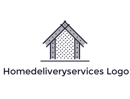 construction logo with simple clothing patterns on a house