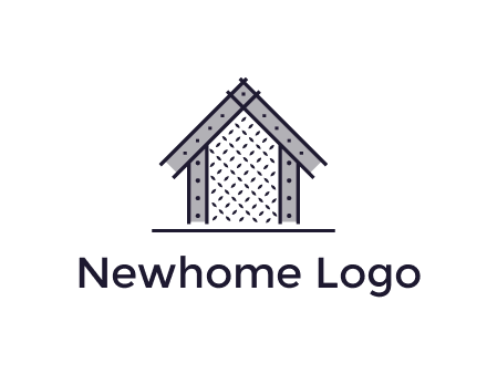 construction logo with simple clothing patterns on a house