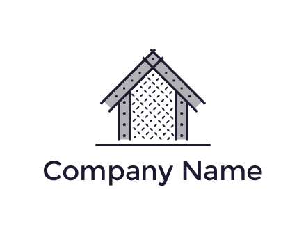 construction logo with simple clothing patterns on a house