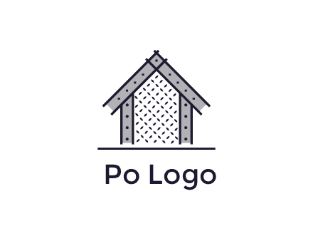 construction logo with simple clothing patterns on a house