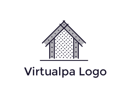 construction logo with simple clothing patterns on a house