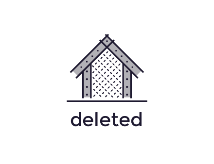 construction logo with simple clothing patterns on a house