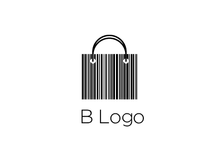 shopping bag icon made of a bar code