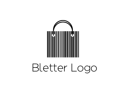 shopping bag icon made of a bar code