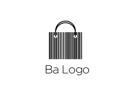 shopping bag icon made of a bar code