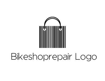 shopping bag icon made of a bar code