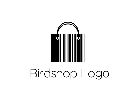 shopping bag icon made of a bar code