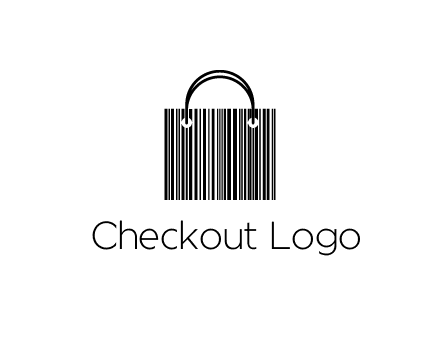 shopping bag icon made of a bar code