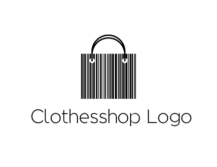 shopping bag icon made of a bar code