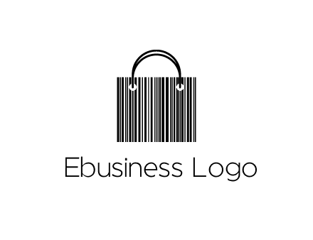 shopping bag icon made of a bar code