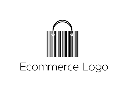 shopping bag icon made of a bar code