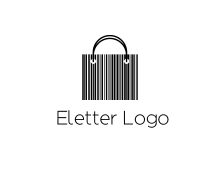 shopping bag icon made of a bar code