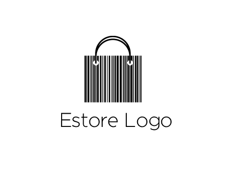 shopping bag icon made of a bar code