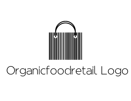 shopping bag icon made of a bar code