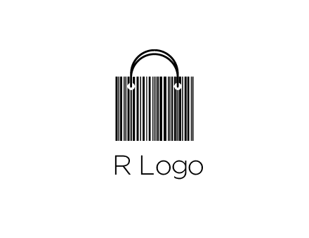 shopping bag icon made of a bar code