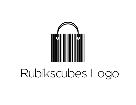 shopping bag icon made of a bar code