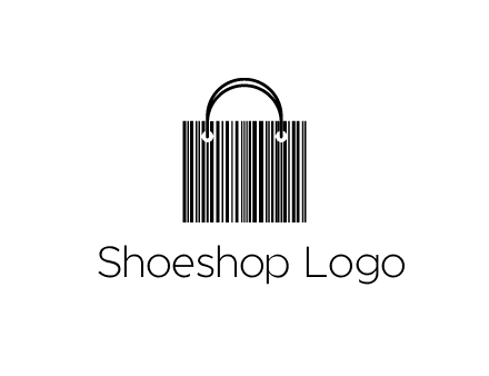 shopping bag icon made of a bar code