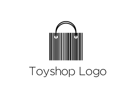 shopping bag icon made of a bar code