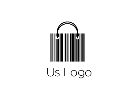 shopping bag icon made of a bar code