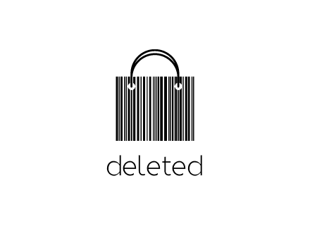 shopping bag icon made of a bar code