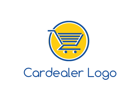 round retail logo showing a shopping cart