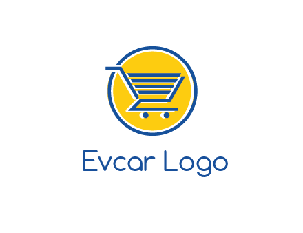 round retail logo showing a shopping cart