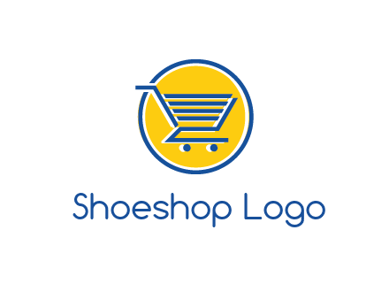 round retail logo showing a shopping cart