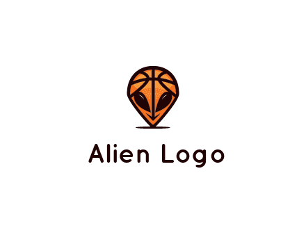 alien with a basketball head logo