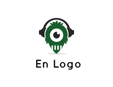 alien with one eye wearing headphones logo