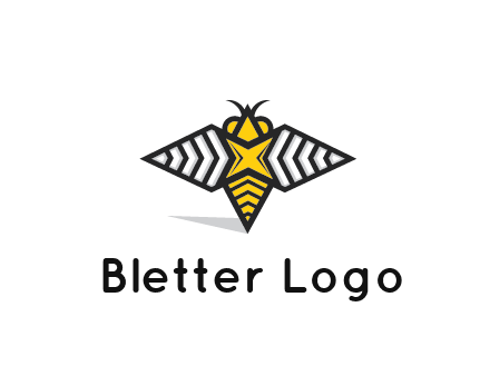 honeybee logo with a shuriken back and wings