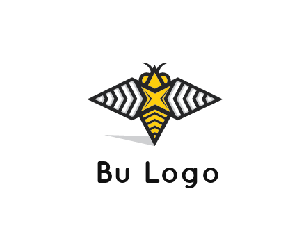 honeybee logo with a shuriken back and wings