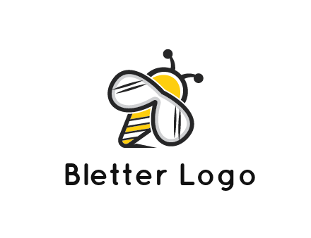 honeybee logo with glasses as wings