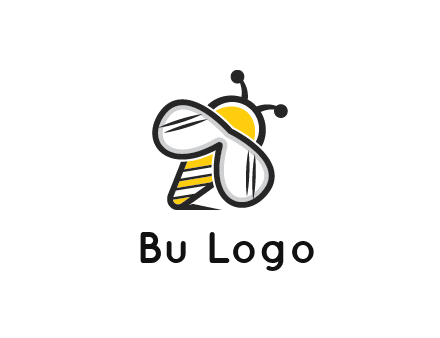 honeybee logo with glasses as wings