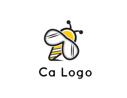 honeybee logo with glasses as wings