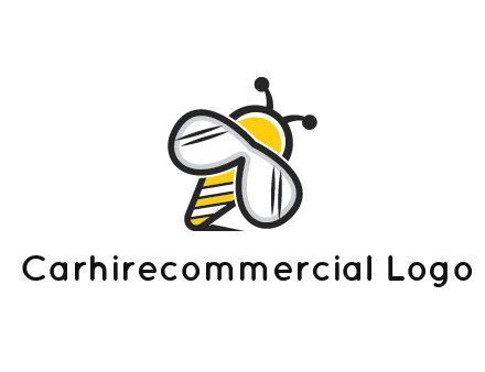 honeybee logo with glasses as wings