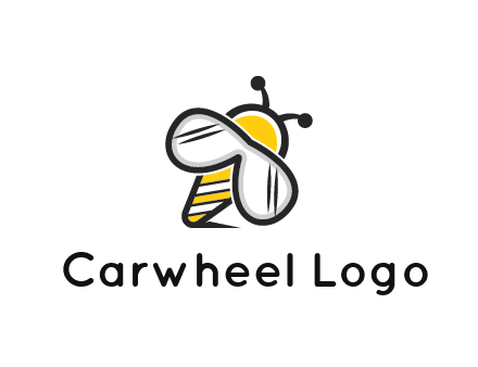 honeybee logo with glasses as wings