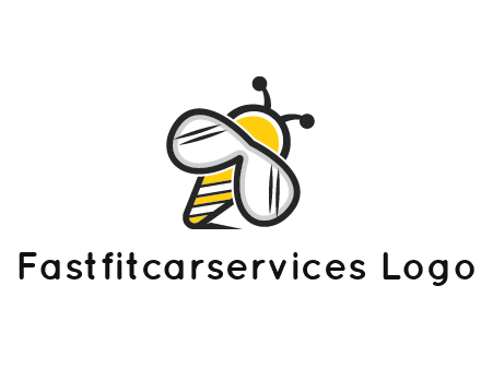 honeybee logo with glasses as wings