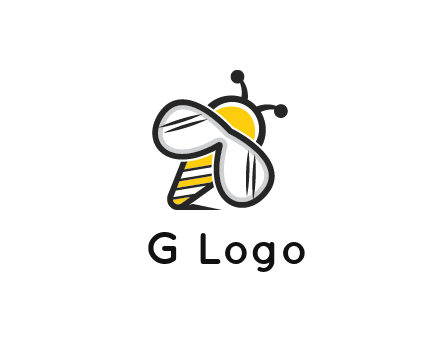 honeybee logo with glasses as wings