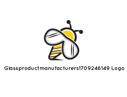 honeybee logo with glasses as wings