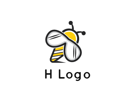 honeybee logo with glasses as wings