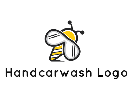 honeybee logo with glasses as wings