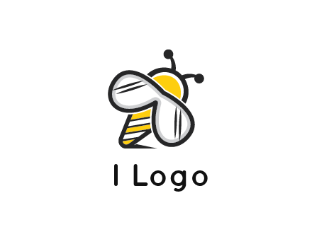 honeybee logo with glasses as wings