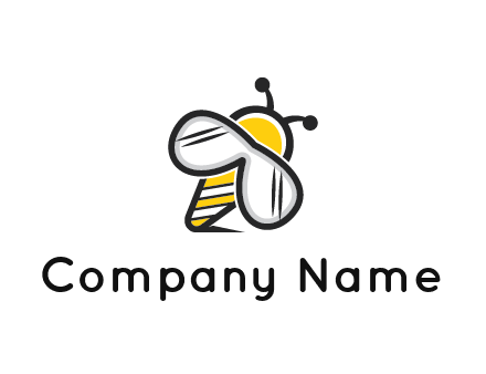 honeybee logo with glasses as wings