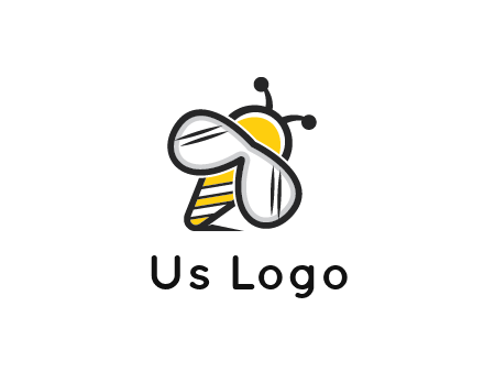 honeybee logo with glasses as wings