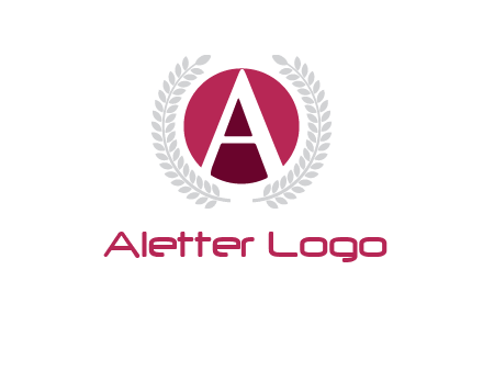 letter A inside circle with laurel wreath logo