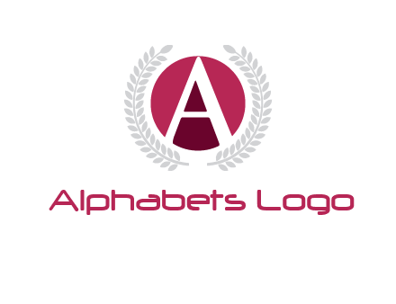 letter A inside circle with laurel wreath logo