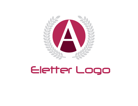 letter A inside circle with laurel wreath logo