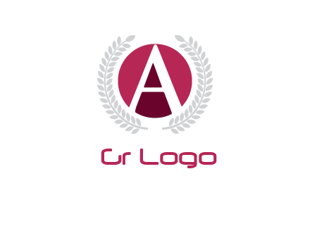 letter A inside circle with laurel wreath logo